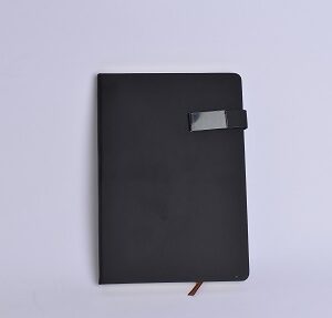 Black Leather Notebook with Metal Pallet- Magnitic Closure